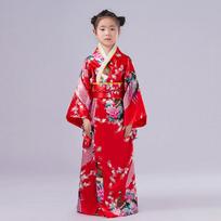 Vaikų japoniškas kimonas Tradiciniai kostiumai Mergaitėms Cos Pasirodymui Spausdinta yukata Naktiniai drabužiai Pradinių klasių mokinių pasirodymui Nuotraukų kostiumai 150 red