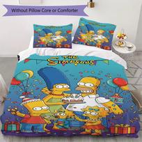 Simpsonų šeimos rašto patalynės komplektas, antklodės užvalkalas, pagalvės užvalkalas, namų dekoracija, gimtadienio dovana (1 * antklodės užvalkalas + 2 * pagalvės užvalkalai be šerdies)85 140x200cm