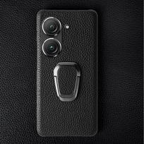 Asus Zenfone 10 dėklas Rankų darbo natūralios odos dėklai Asus Zenfone9 telefonui Dangtelis Korpusas Apsauginis galinis dangtelis Stovas Laikiklis For Asus Zenfone8 black