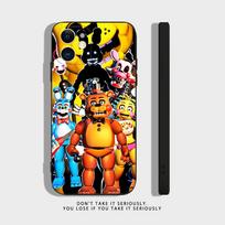 Five-Nights-At-Freddys F-Fnaf Skaidrus silikoninis dėklas iPhone 17,16,15,14,13,12,11Pro,Max,Mini,XS,X,8,Plus atsparus smūgiams juodas dangtelis iPhoneXR black