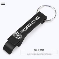 Automobilio emblema Alaus butelių atidarytuvas Raktų pakabukas Metalinis raktų pakabukas Pakabukas Porsche 911 718 Taycan Panamera Cayenne Macan Boxster Cayman juoda
