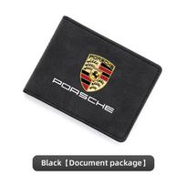 Automobilio anglies pluošto vairuotojo laikiklis Licencijos ID kortelės dėklas Porsche Cayenne Panamera Macan 911 718 Taycan Boxster Cayman 918 Pajun black