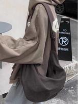 Retro Rudens ir Žiemos Koldūno Formos Rankinė Per Petį Unisex Didelės Talpos Drobės Krepšys Harajuku Lėto Vėjo Pirkinių Krepšys gray