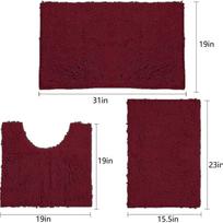 Šenilinė vonios kilimėlių neslystanti 3 dalių komplektas Sugeriantis greitai džiūstantis prieškambario kilimėlių komplektas 50*50u+ 2.5*4kg Pcs set