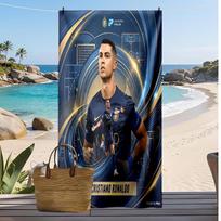 Cristiano Ronaldo Spausdinimo Paplūdimio Rankšluostis Greitai Džiūstantis Super Sugeriantis Minkštas Vonios Rankšluostis Plaukiojimui Paplūdimiui Kelionėms Gerbėjas Suvenyras Dovana 70cmx140cm(27x55inch)