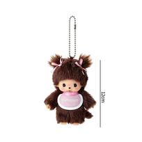 Mielas Monchhichi kūdikio lėlės raktų pakabukas Gimtadienio vakarėlio dovana Monchhichi kabantis pakabukas lėlė krepšiams Animacinis beždžionės pakabukas black