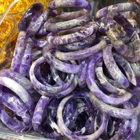 Natūralus Ametistas Violetinis Super Septynetas Poliruotas Graviruotas Mados Tendencija Apyrankė Tamsiai Violetinė Sodri Violetinė Apskritimas Svaiginantis 61mm gray