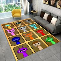 Muzikinis Sprunki Incredibox žaidimas Neslystantis kilimėlis svetainei, miegamajam, žaidimų kambariui, minkštas kilimėlis grindims Namų dekoras Kilimas Vaikų kambarys 40x60cm black