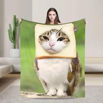 Klasikinis Meowl Katės Virusinis Kačiuko Memas Šilta Antklodė Juokinga Kelioninė Biuro Metama Antklodė Miegamojo Flanelinė Lovatiesė Sofos Lovo Dangalas Size: 75*100cm, Weight: 320 GSM