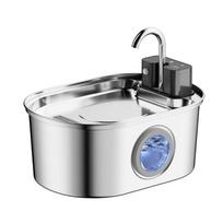 Large Volume 4L Wireless Cat Water Fountain Stainless Steel Rechargeable Auto Drinking Dispenser for Household Pets (as the picture,3.2L&Janpanese Charger)