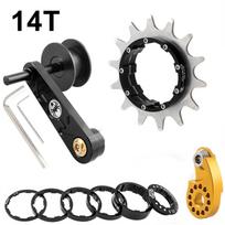 MUQZI Bike Single Speed Conversion Kit 12t-22t Mtb Single Speed Chain Tensioner Fixie Cassette Set 12-22T&1-speed gray