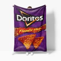 Creative Funny D-Doritoss Chips Flannel Blanket for Bed Sofa Bedroom Travel Camping Picnic Blankets Throw Blanket Size: 75*100cm, Weight: 230 GSM blue