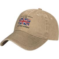 Britų kariuomenės veterano Union Jack beisbolo kepuraitė Medvilninė Vintažinė Laisvalaikio Reguliuojama Tėčio kepurė Unisex Moterims Unisex Can Be Adjusted beige
