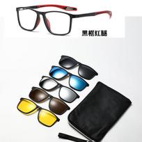 5 viename magnetiniai prisegami receptiniai akiniai TR90 sportiniai poliarizuoti trumparegystės akiniai nuo saulės unisex nuo akinimo vairavimo skaitymo akiniai Original Lenses black