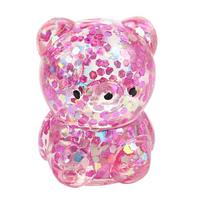 Guminis meškutis Squishy Fidget žaislai Minkštas juokingas cukrinis streso kamuoliukas Sensoriniai žaislai Mielas streso mažinimo žaislas rožinė