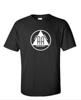 AA Alcoholics Anonymous T-Shirt Black White Cotton Unity Service Recovery S5XL M black