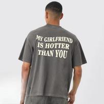 Mano Mergina Karštesnė Už Tave Medvilniniai Marškinėliai Linksmas Draugas Per dydį Unisex T marškinėliai Streetwear Medvilniniai Nauji Retro Trumpomis Rankovėmis 4XL gray