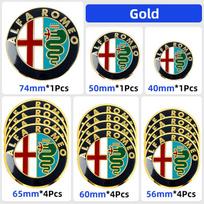 40mm 50mm 56mm 60mm 65mm 74mm Automobilio variklio dangčio, bagažinės, vairo emblema, ratlankio centrinis dangtelis, emblema Alfa Romeo 156 159 147 Giulia Mito KW4 65mm 4 piece auksas