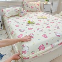 Vienos spalvos skalbta medvilninė priglundanti paklodė su neslystančia funkcija ir pagalvės užvalkalas 120*200cm Mattress Cover