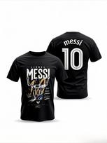 Lionelio Messi Nugaros Vaizdas 10 Numerio Grafinis Marškinėlis Unisex Vintažinis Gatvės Stiliaus Trumpomis Rankovėmis Futbolo Legenda Laisvalaikio Medvilninis Marškinėlis 3XL black