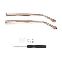 1 pora metalinių neslystančių universalių atsarginių kojelių akinių rėmeliui akinių aksesuarų akinių rankenėlė rose gold-Convex tooth beige