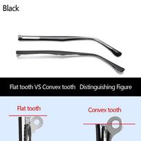 1 pora metalinių neslystančių universalių atsarginių kojelių akinių rėmeliui akinių aksesuarų akinių rankenėlė black-Flat tooth gray