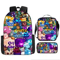 Blox Fruits Vaikų mokyklinis kuprinės rinkinys Didelės talpos Oksfordo audinio kuprinė su per petį nešiojama rankine ir pieštukų dėklu 3-4 klasėms 3-Piece Set 17 Backpack, Shoulder Bag, Pencil Case
