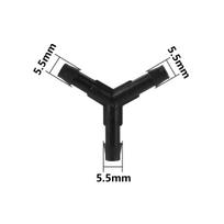 DN16mm 4/7mm Black Multi-Barb Y-Shaped Tee Connector Home Gardening Micro-Irrigation 3-Way Water Splitter Pipe Fittings 10Pcs black