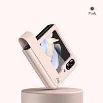 Odos dėklas Samsung Galaxy Z Flip 8 4 5 6 7 5G Flip7 Flip5 Flip6, su rankenos laikikliu, apsaugantis, atsparus smūgiams, madingas dangtelis For Samsung Z Flip 4 rožinė