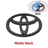 1Pc ABS Car Logo 3D For Toyota Car series Corolla Camry RAV4 Front Head Grill Hood Bonnet Emblem Rear Tail Bumper Trunk Badge 110X75mm matinė juoda spalva