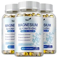 Magnio Glicinatas Cinkas Vitaminas D3 B6 Kapsulės 120 vnt. — Raumenų Palaikymas, Kaulų Sveikata, Imuninės Sistemos Palaikymas 120*3