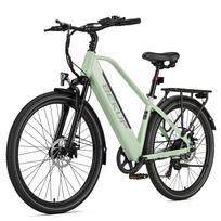 Bekup V2 elektrinis dviratis - 26  ratai Miesto e-dviratis - 250W variklis - 36V14.5AH baterija - Nuvažiuojamas atstumas iki 75 km - Shimano 7 pavaros - Mechaniniai diskiniai stabdžiai žalia
