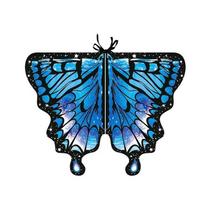 Colorful Fairy Wings Cloak Rotating Butterfly Shawl Cape Butterfly Wings Shawl  Festival Party blue