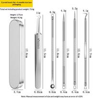 Ingrown Hair Tweezers & Pimple Extractor Needles Anti-Slip Blackhead Removal Deep Pore Cleaner for Facial Care A45 white