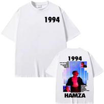 Rapper 1994 Hamza Album Tour 2026 Graphic T-and kids tshirts for women Fashion Gothic T and kids tshirt Unisex Vintage Casual O-Neck T-and kids tshirt 140 white