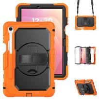 Atsparus smūgiams dėklas, skirtas Samsung Galaxy Tab S11 Ultra 14.6 S10 FE+13.1 Lite10.9 S9 Plus 12.4 S8 S7 Ekrano apsauga+Rankenos diržo dangtelis S11 2025 11inch oranžinė