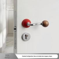 Bureau White Travertine Magnetic Silent Door Handle for Modern Luxury Bedrooms