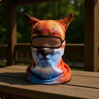 3D Gyvūno Gobtuvas Perforuota Medžiaga Būtybės Ausies Balaklava Poliesteris Fox brown