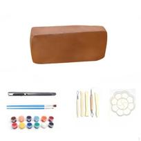 Air Dry Clay Set, Hardening Modeling Clay, Sculpting Tools, DIY Art Projects Red 500g with 10