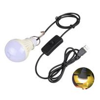 Nešiojamos 12V 5W LED lemputės, skirtos kempingo saulės medžioklės avariniam apšvietimui 1pc with usb plug