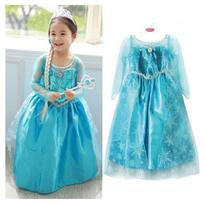 Kūdikių mergaičių vaikiškų sušalusių kostiumų suknelė Sniego princesės karalienės suknelė Vaikiška vakarėlio suknelė Cosplay tiulio suknelė 120 mėlyna