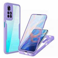 360 Laipsnių Apsaugantis Smūgiams Atsparus Dėklas Xiaomi Redmi Note 14 13T 13C 14C 15C 15 15T 14T Poco F8 Ultra M8 X8 Pro Max 5G 11 12 13 11T Priekinis Galinis Dangtelis Redmi Note 9 Pro violetinė