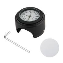 Universalus motociklo vairo laikrodis, dviračio termometras, atsparus vandeniui, pakeitimas motociklams white dial clock juoda