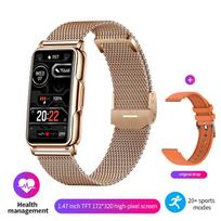LIGE išmanusis laikrodis su Bluetooth prijungtas telefonas Muzika Fitnesas Vyrų išmanusis laikrodis Širdies ritmas Kraujo deguonies Neperšlampamas Sportas Išmanioji apyrankė moterims silicone strap auksas