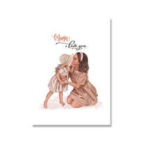 Mama Dukra Sienų Menas Drobė Tapyba Plakatai ir Spaudiniai Mada Myliu Tave Motinos Diena Dovana Paveikslas Svetainei Namų Dekoravimas Be Rėmo 30*40cm