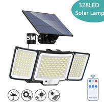Naujas 328 LED saulės sieninis šviestuvas lauko 228 LED gatvės šviestuvas IP65 vandeniui atsparus prožektorius judesio jutiklis saulės 3 režimų sieninis šviestuvas sodo lauko apdaila 328LED blue