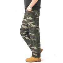 Vyriškos karinės kovos kelnės kamufliažinės „Cargo Camo“ armijos laisvalaikio darbo kelnės 44 žalia