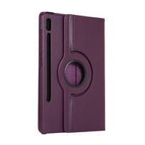360 besisukantis planšetinio kompiuterio dėklas, skirtas Samsung Galaxy Tab S7 FE S7 S8 S9 Plus 12,4 colio atverčiamas stovo dangtelis, skirtas Samsung Tab S8 S9 Ultra A9 Plus odiniam dėklui Tab S9 Ultra 14.6 violetinė