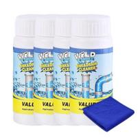2 vnt. Galingas tualeto užsikimšimo kanalizacijos kriauklės nuotekų valiklis valymo priemonė milteliai 4pcs white