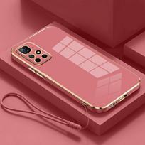 Skirtas Xiaomi Redmi 10 dėklui Redmi 10 2022 telefono dėklui Redmi 10 Prime 2022 dangtelis Redmi 10 Luxury Square padengimas smūgiams atsparus galinis dangtelis Redmi 10 Prime 2022&Case & Strap vyno raudonos spalvos